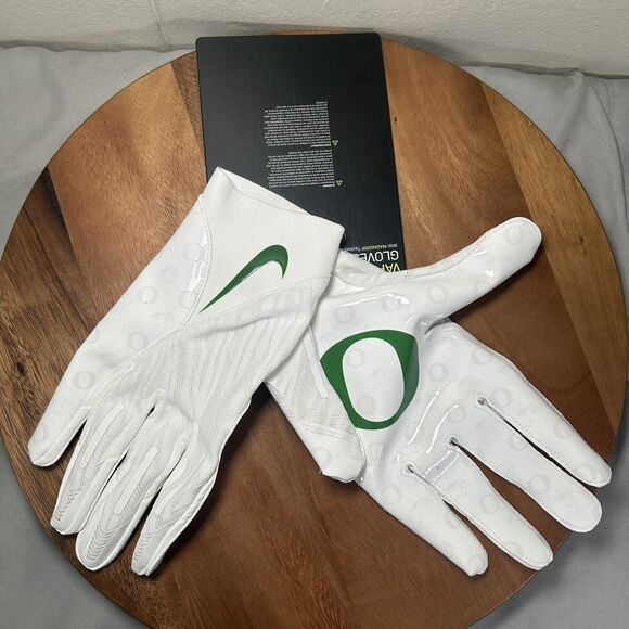 Nike Oregon Ducks PE Vapor Knit 4.0 White Green Football Gloves Men’s 4XL - Picture 3 of 4